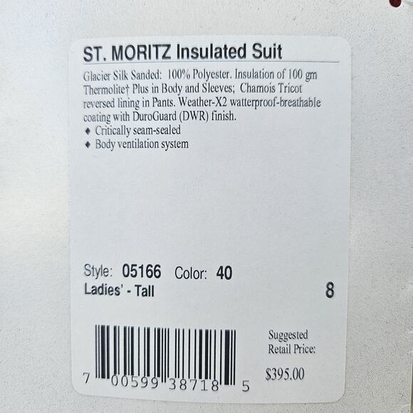 VTG Obermeyer St Moritz Ski Suit Womens 8 Tall Red Zip Pocket Hooded Snowboard - Picture 10 of 16